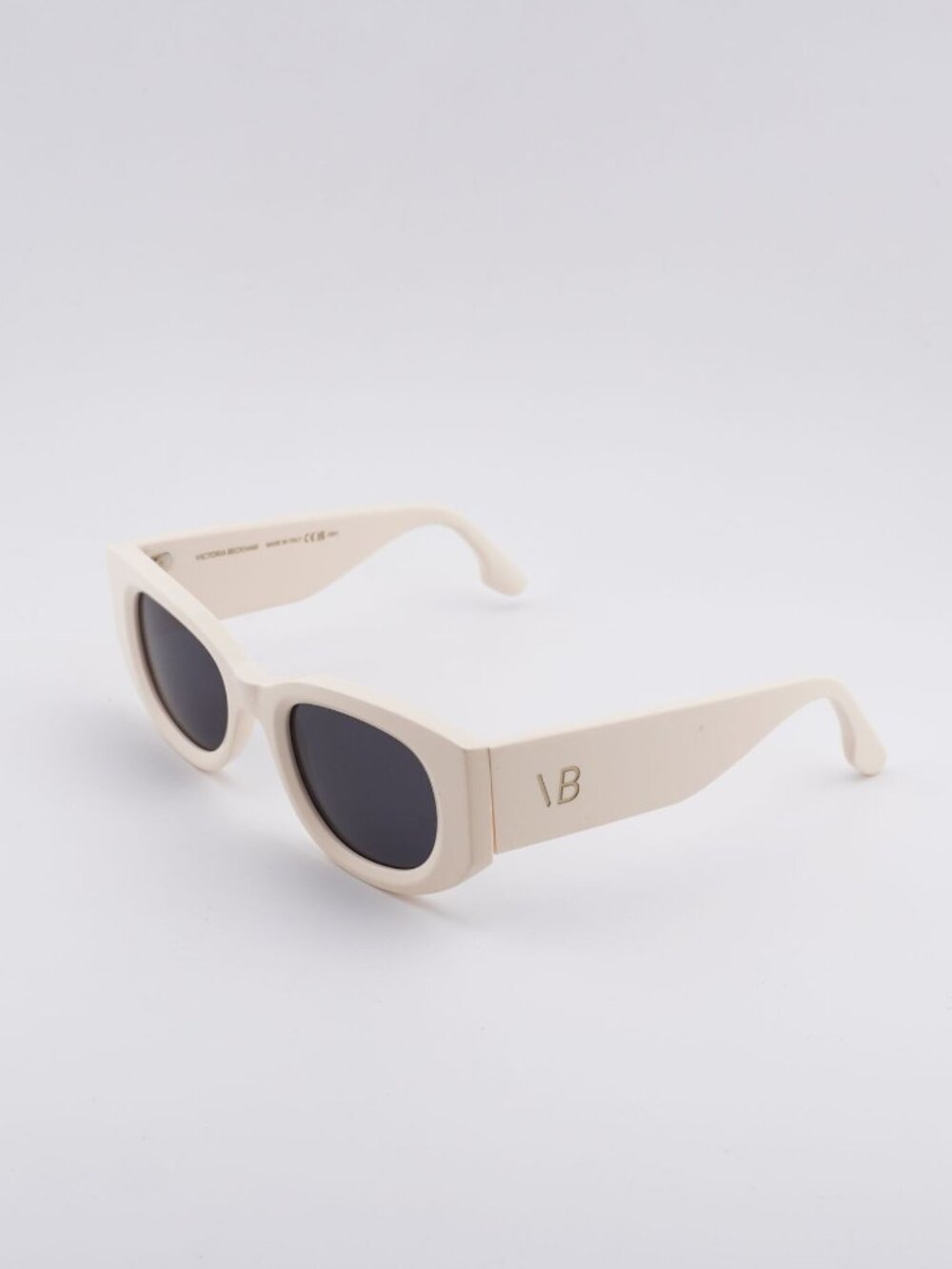 Victoria Beckham VB654S 103 Sunglasses Ivory Oval Frame, Blue Lenses